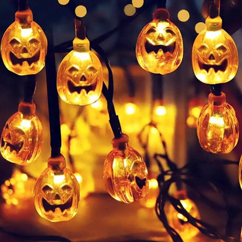 Halloween String Lights LED Garland Pumpkin Ghost Skull Etsy