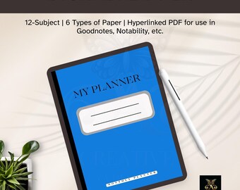 Undated Digital Planner for GoodNotes | Hyperlinked Monthly Tabs (PDF)