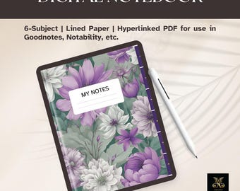 iPad Digital Notebook | 6-Subject Hyperlinked Planner (PDF Download)