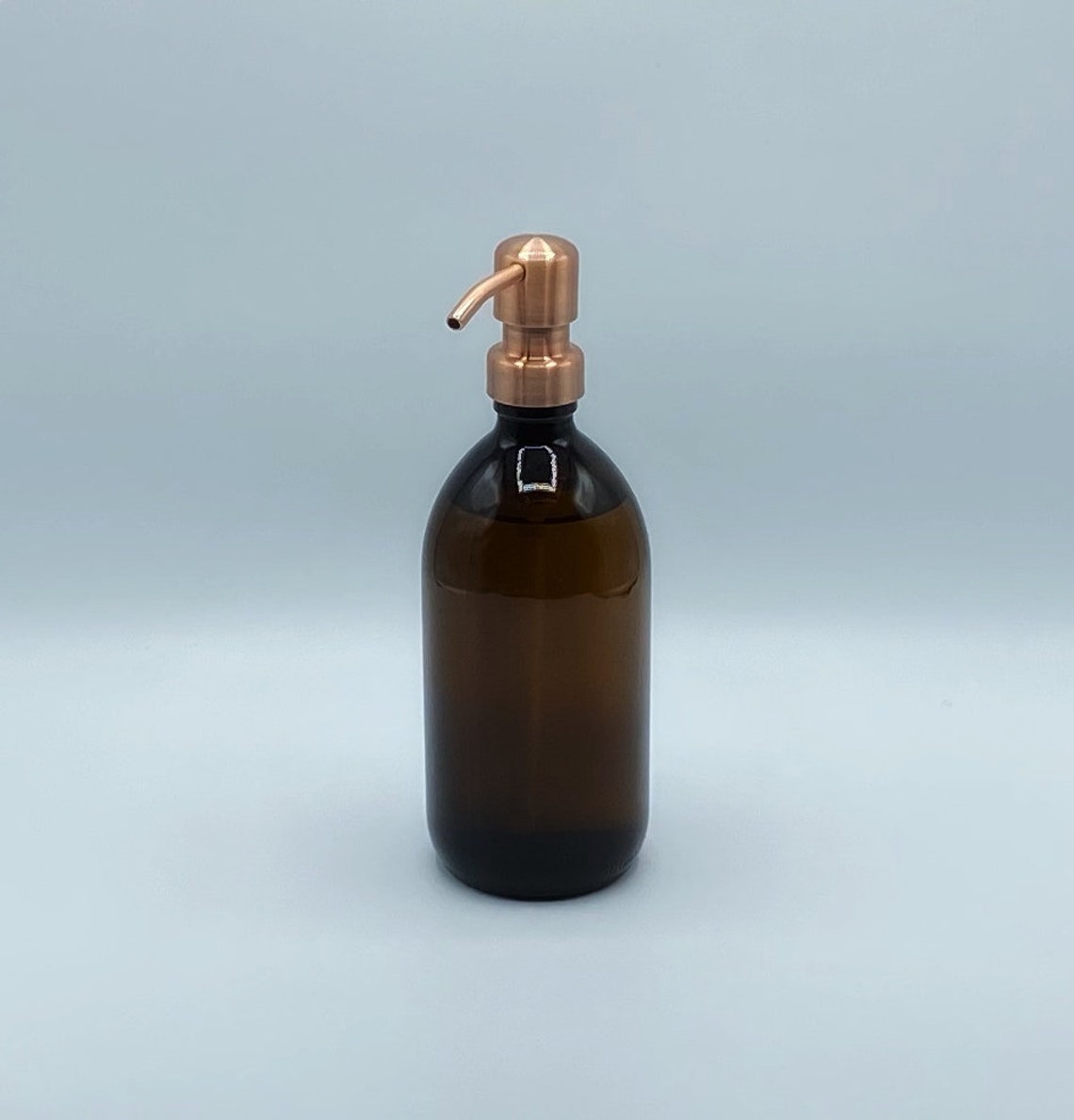 Amber Glass Bottles Copper Pump Etsy