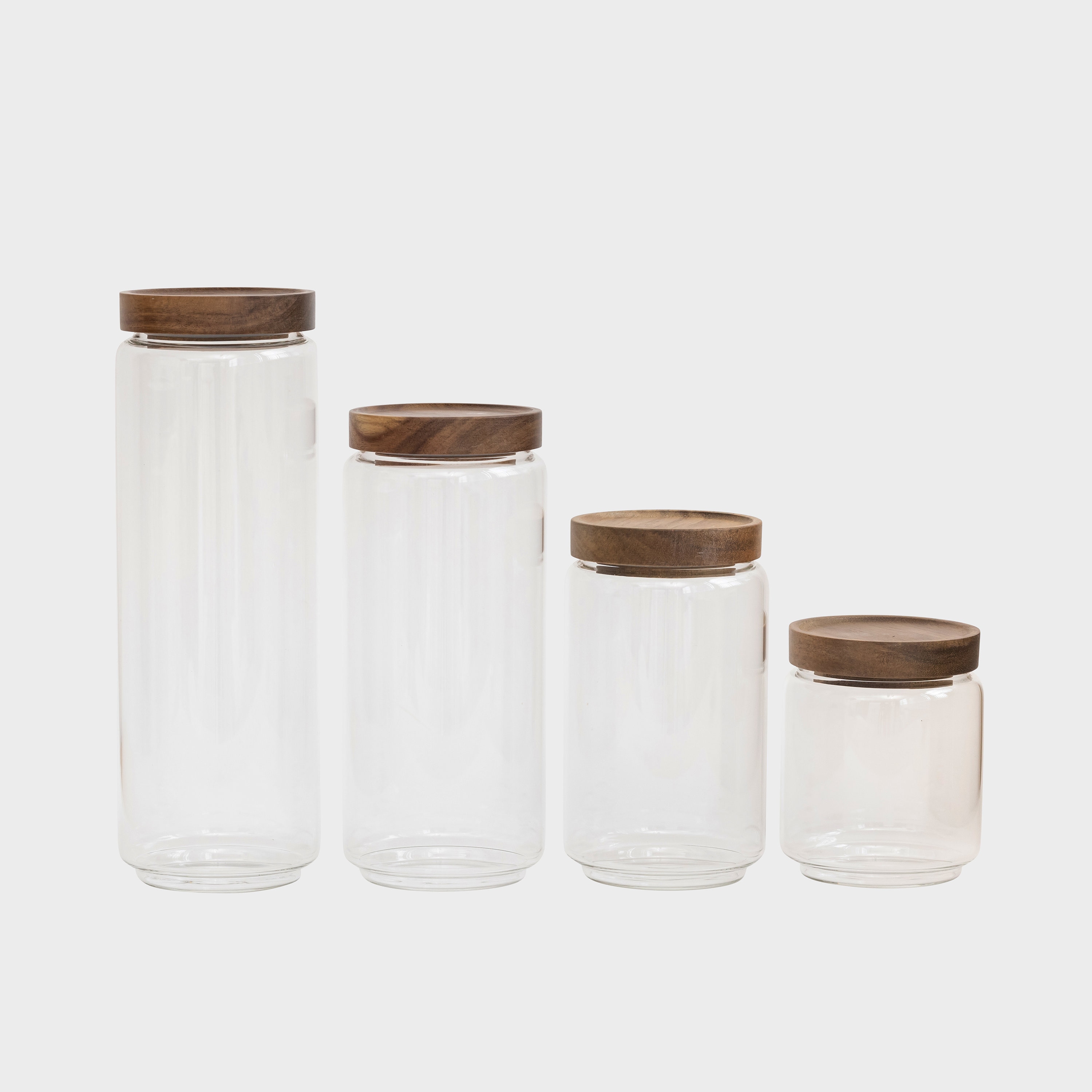 250ml Small Glass Container Wood Airtight Seal Engraved Lid