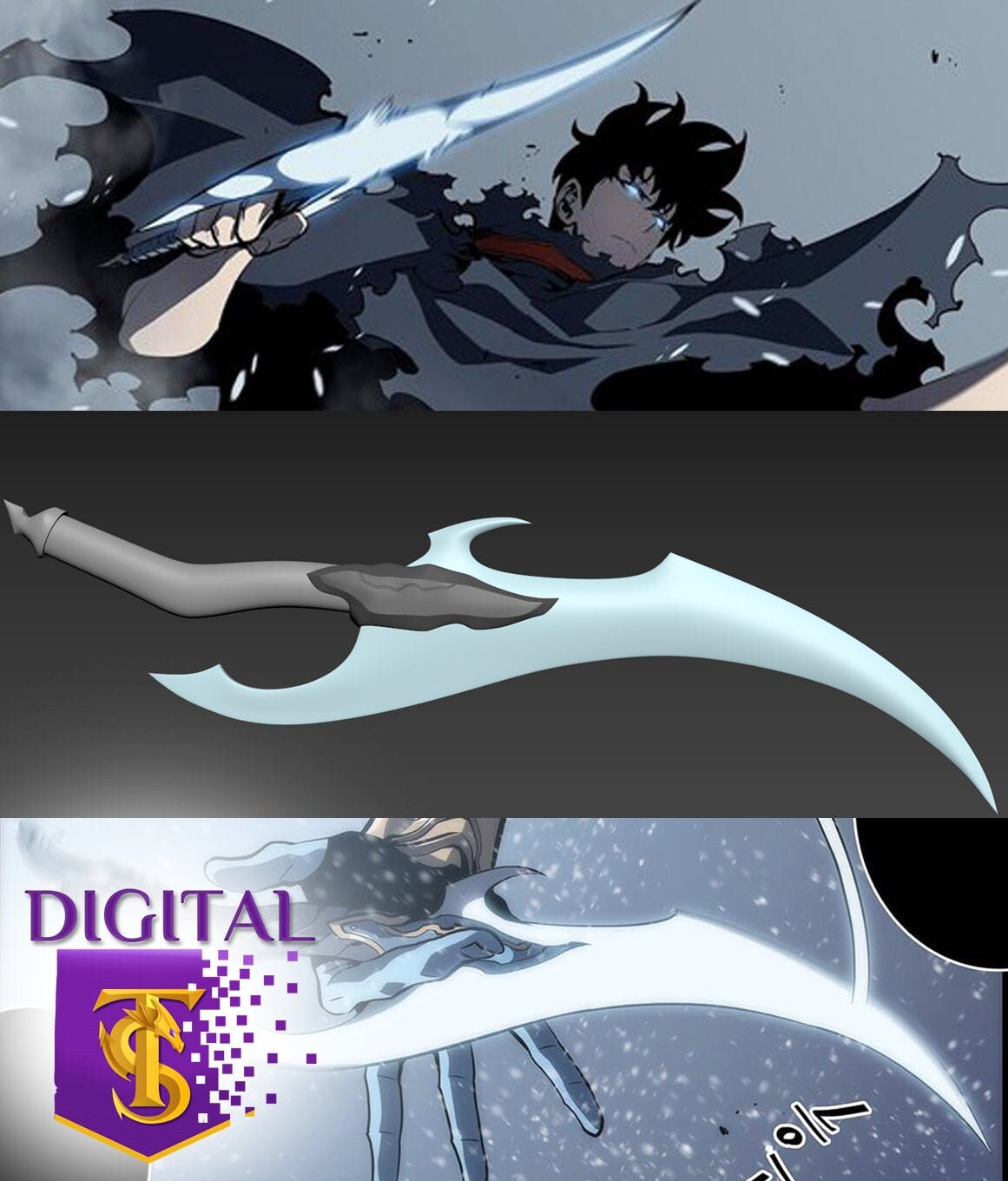 Baruka S Dagger Of Sung Jin Woo From Na Honjaman Lebel Eob Etsy