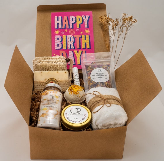 Birthday Gifts for Her, Happy Birthday Gift Box for Women, Celebration Box,  Succulent Gift Basket, Cupcake Bath Bomb,pamper Gift Box,spa Set 