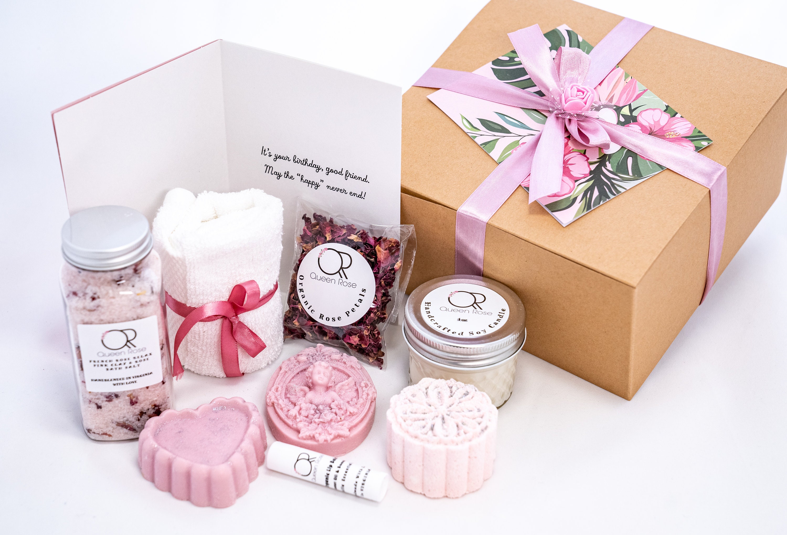  PULOTE Mother's Day Gifts for Mom - Relaxing Spa Gift Box For  Wife, Mom, Sister, Best Friend - Unique Happy Birthday Bath Set Gift Ideas  - Gift Boxes For Women 