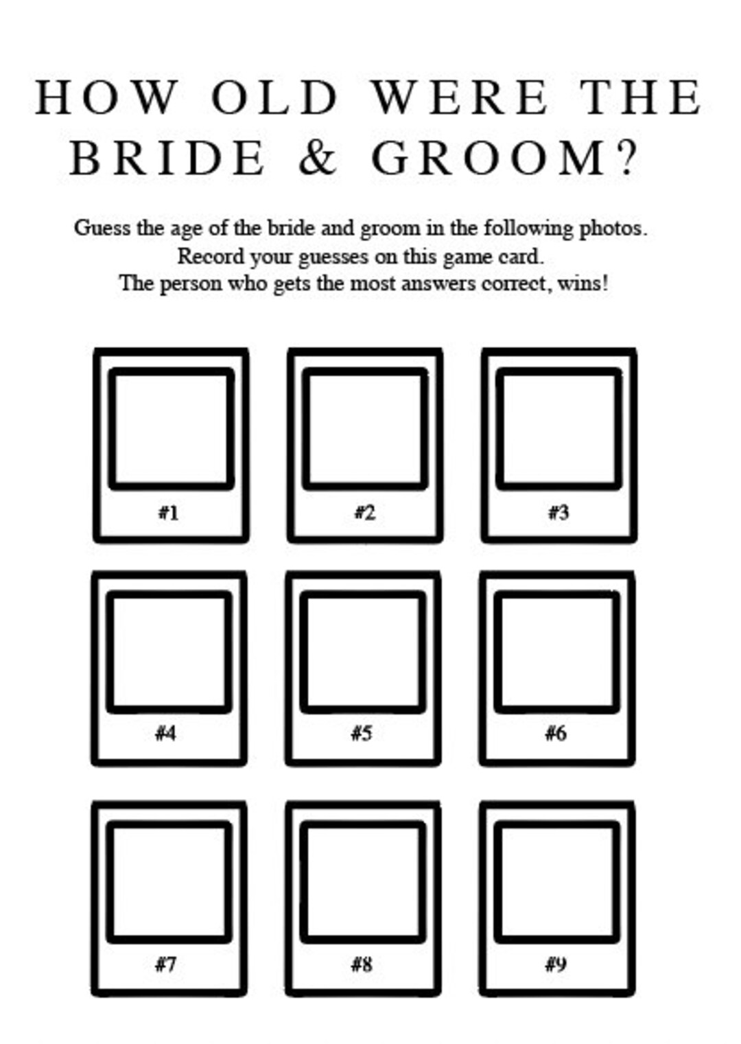 Bridal Shower Game Cards Etsy