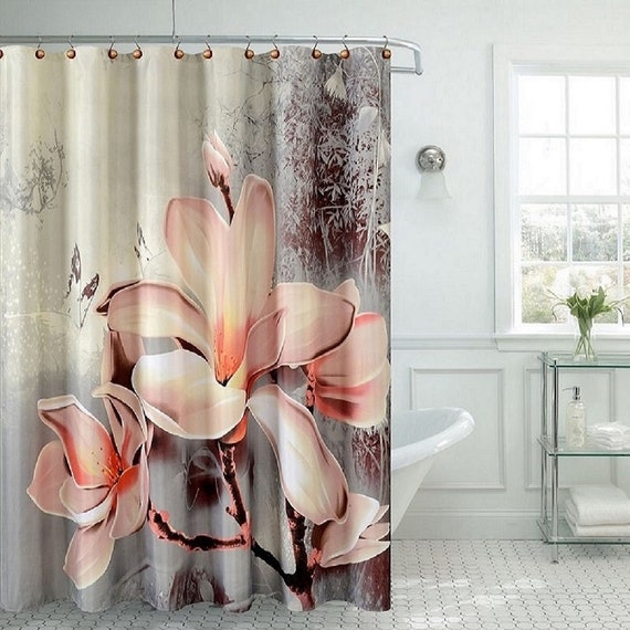 Fancy Garden Rose Fabric Shower Curtain 70 x 72 Made Etsy