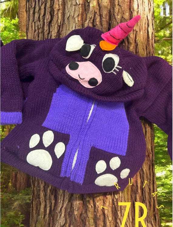 Fleecejacke Kinderjacke Fleece Einhorn Pullover, Einhorn-Design