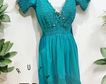 Vestido campesino estilo alto/bajo