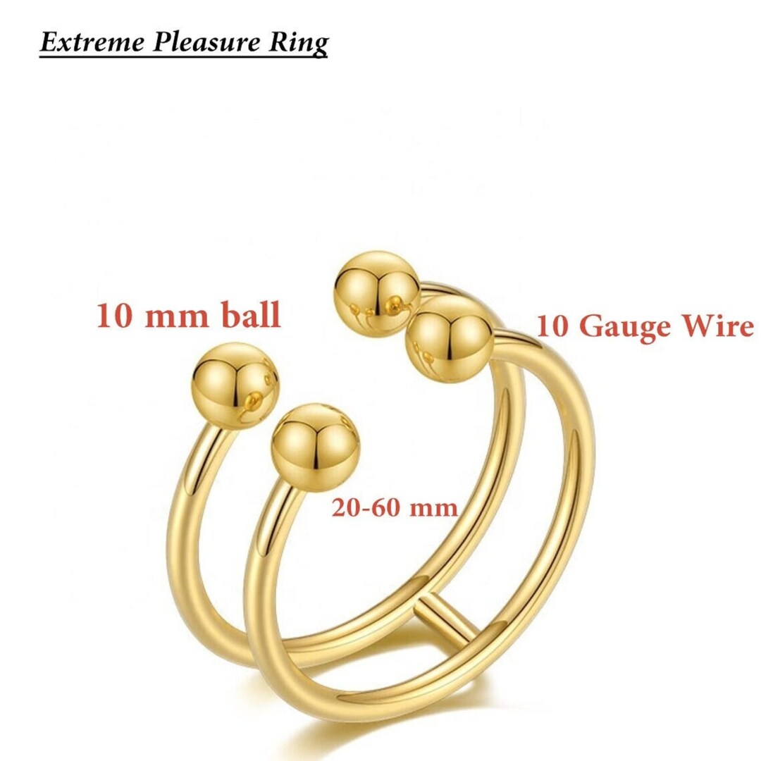 Extreme Pleasure Gear Head Cock Ring, Dual Wire 4 Pressure Ball Cock