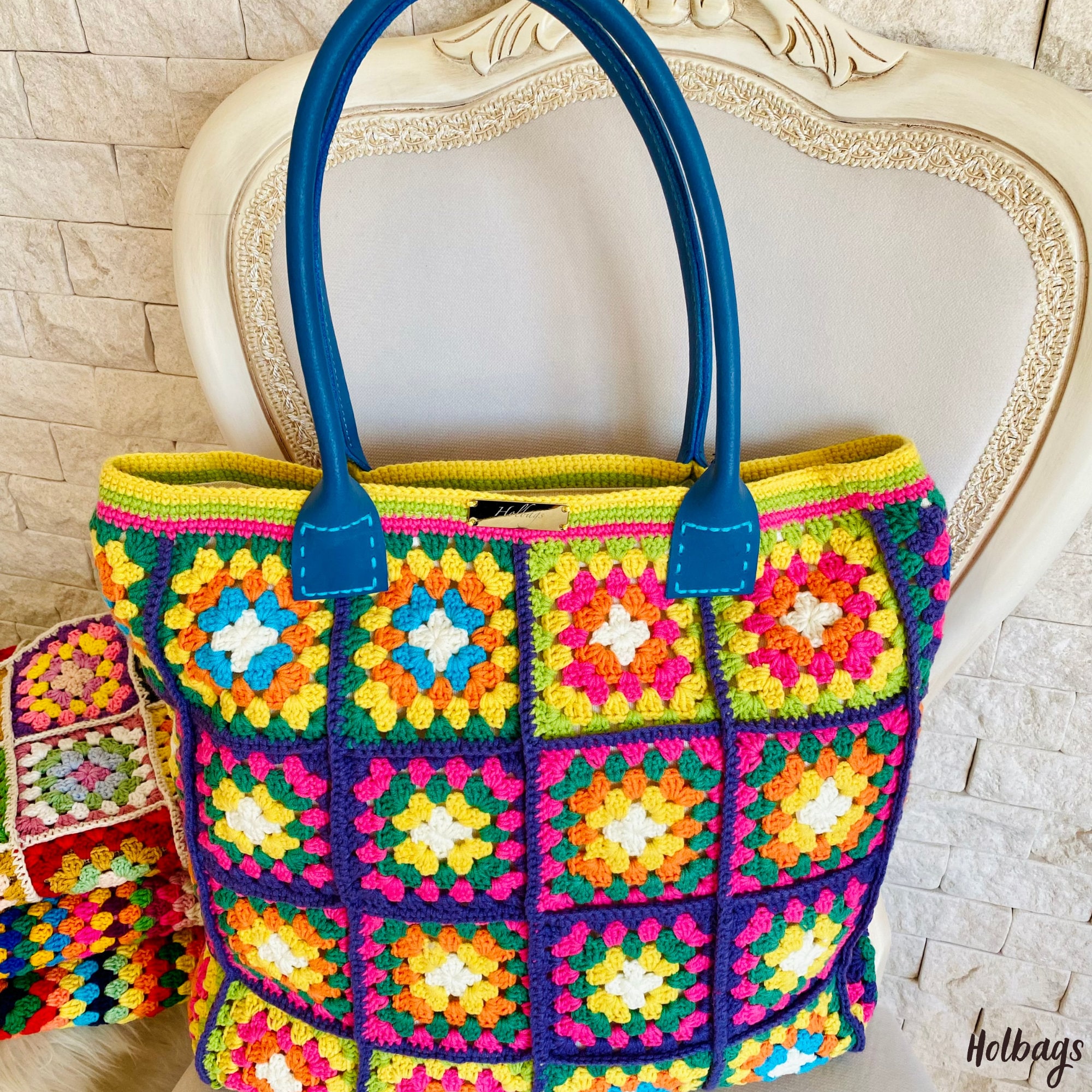 Granny Square Bag Boho Bag Granny Square Crochet Bag - Etsy