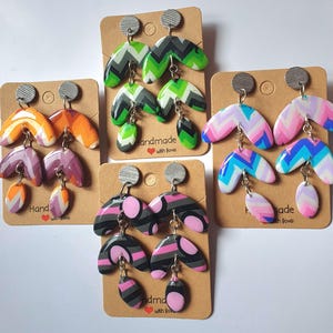 Pride Dangle Earrings (Bigender, Fictosexual,Aromatic and Lesbian) lgbtq+