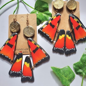 Schmetterling Ohrringe (Schildpatt) Handgemacht