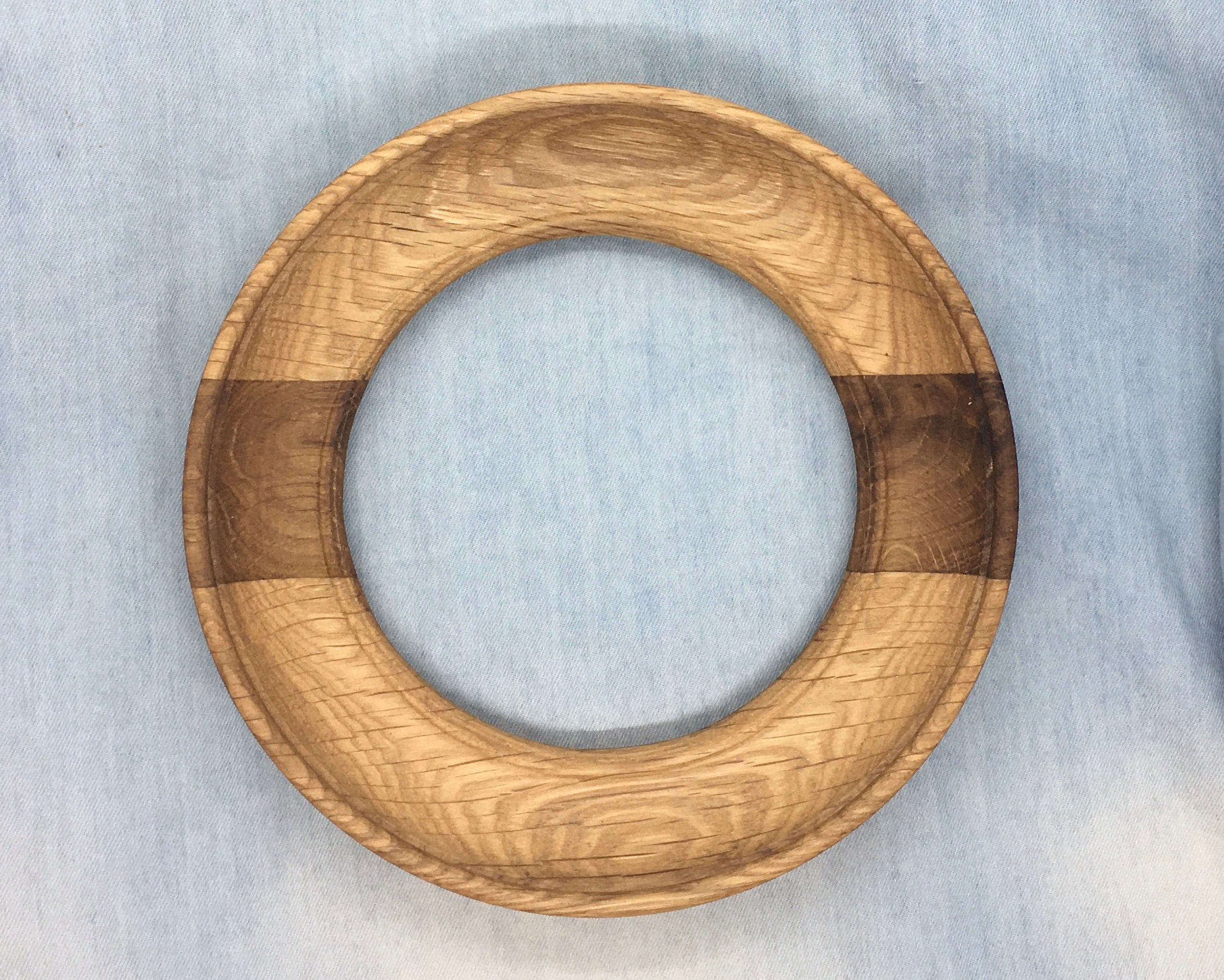 Round Oak Picture Frame Natural Wood Etsy