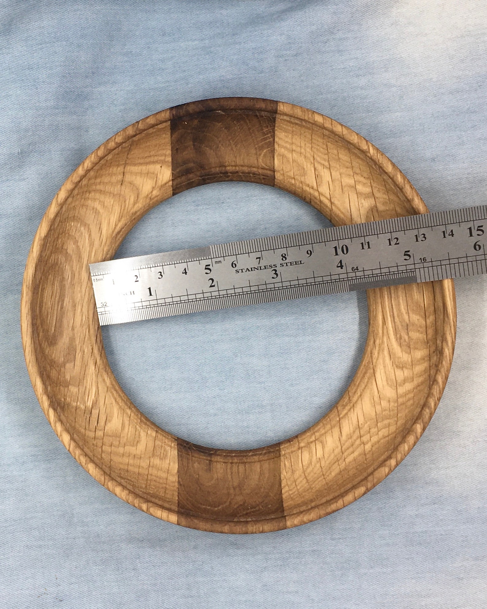 Round Oak Picture Frame Natural Wood Etsy