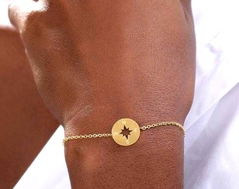 Dainty Compass Bracelet - Cute Summer Jewelry Accessories For Her, Gift For Sisters, Mom, Bestfriends, Girlfriend