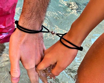 Magnetic Love Bracelets For Couples That Connect When Holding Hands, Valentines Gift For Boyfriend, Girlfriend