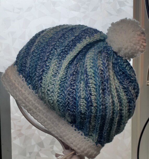 Adorable Swirl Top Crochet Beanie Etsy