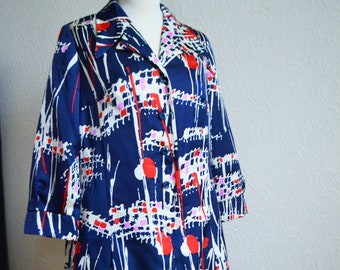 Statement 60s/70s coat dress with fabulous graphic print