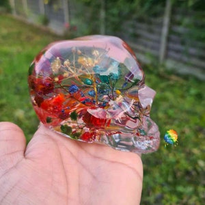3D Floral Resin Skull Head, Decorative Sculpture Art, One of A Kind, Desk Lamp, Night Light, Gift For Him, Quirky Christmas Birthday Gift