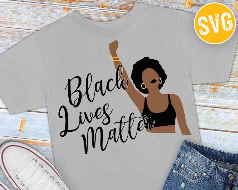 Download Black Lives Matter Fist Afro Woman Svg Png Dxf Cut | Etsy