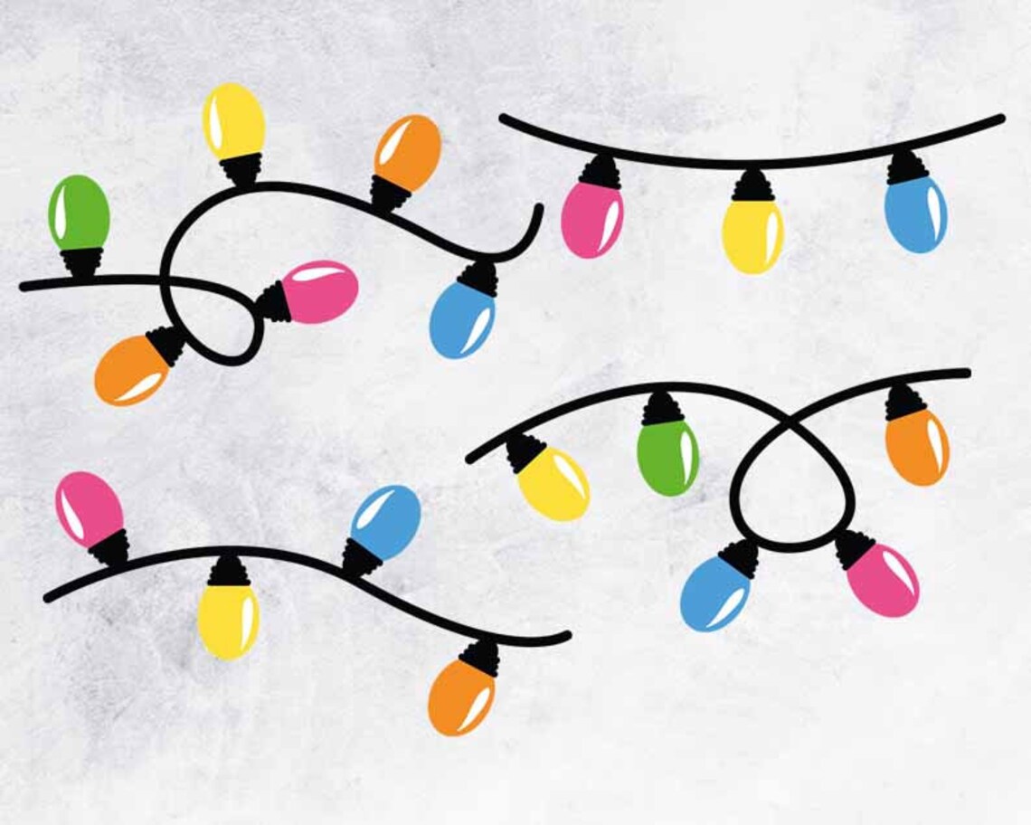 Christmas Lights SVG PNG | Etsy