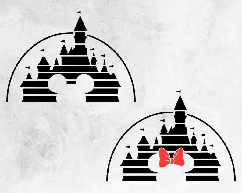 Download Disney Castle Mickey Minnie Mouse Head Ears SVG PNG | Etsy
