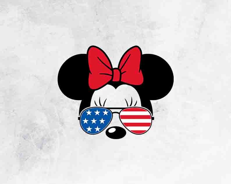 Download Sunglasses American Flag 4th of July Minnie Mouse SVG | Etsy