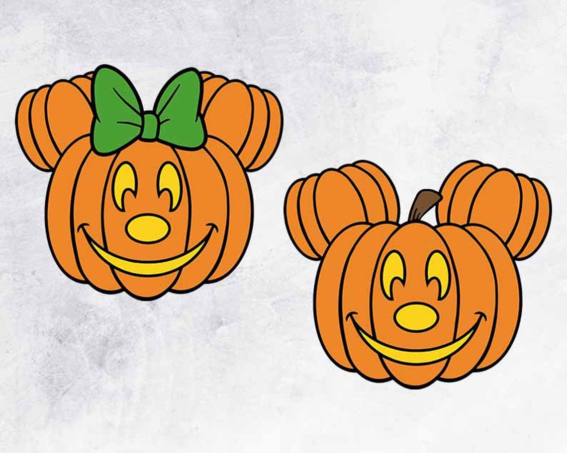 Pumpkin Disney Halloween Mickey Minnie Mouse SVG PNG | Etsy