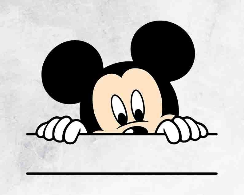 Peeking Mickey Mouse Ears Disney SVG PNG Etsy