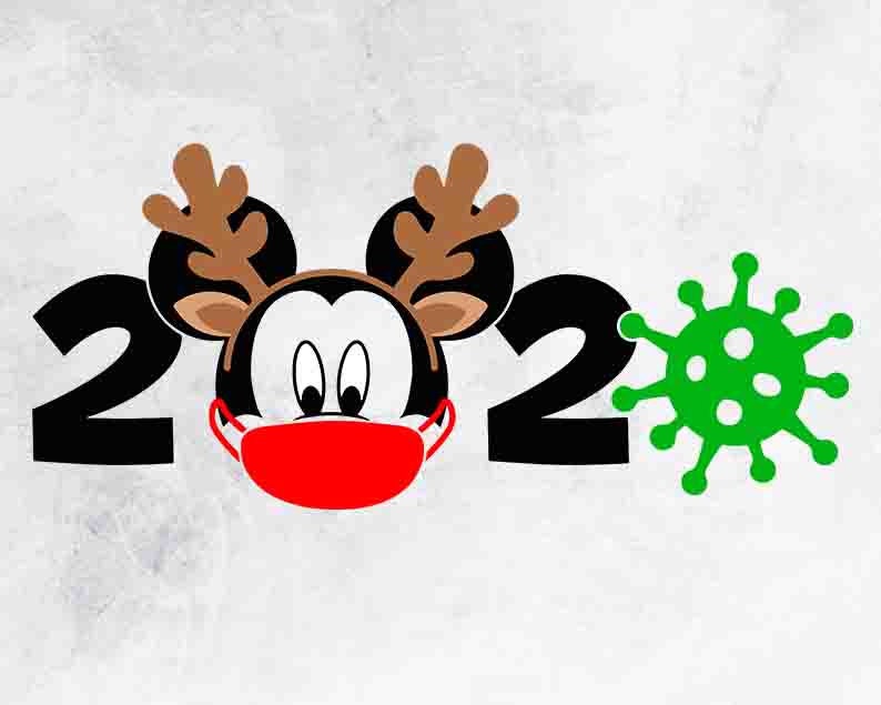 Download Disney Navidad 2020 Mickey Mouse Orejas Cuarentena Reno | Etsy