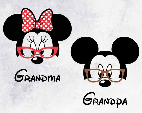 Grandma Grandpa Disney Mickey Minnie Mouse SVG PNG | Etsy