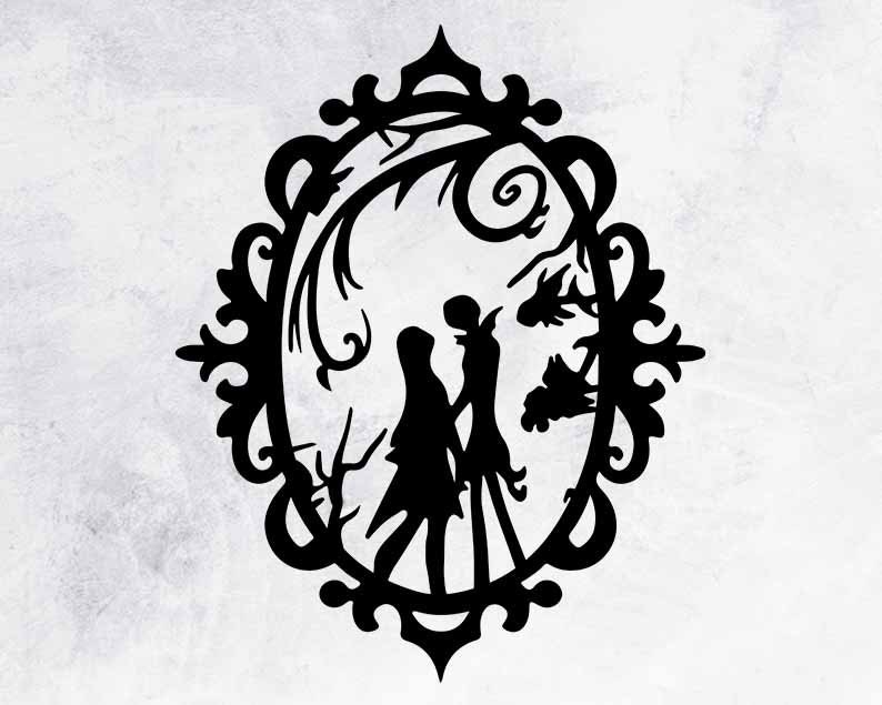 Jack and Sally Disney Halloween Frame SVG PNG | Etsy