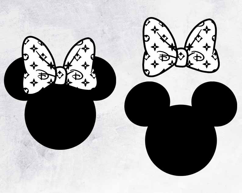 Download Minnie Mouse Ears Bow Disney Monogram SVG PNG | Etsy