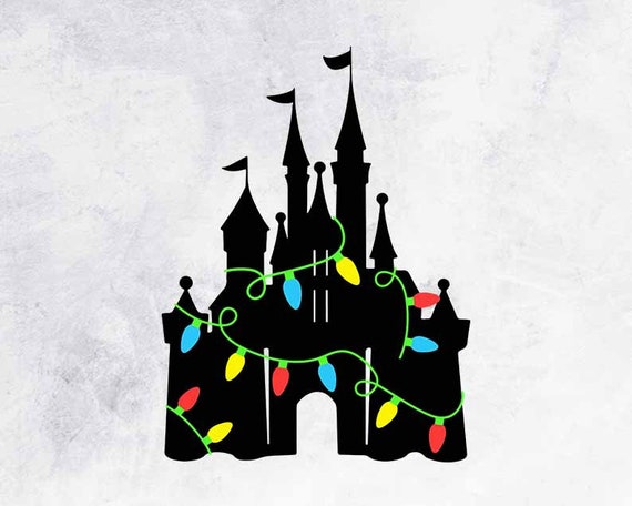 Download Disney Castle Christmas Lights Svg Png Etsy