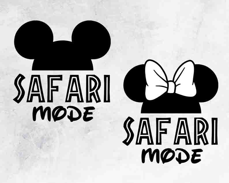 Safari Mode Disney Mickey Minnie Mouse Ears Bow Disney | Etsy