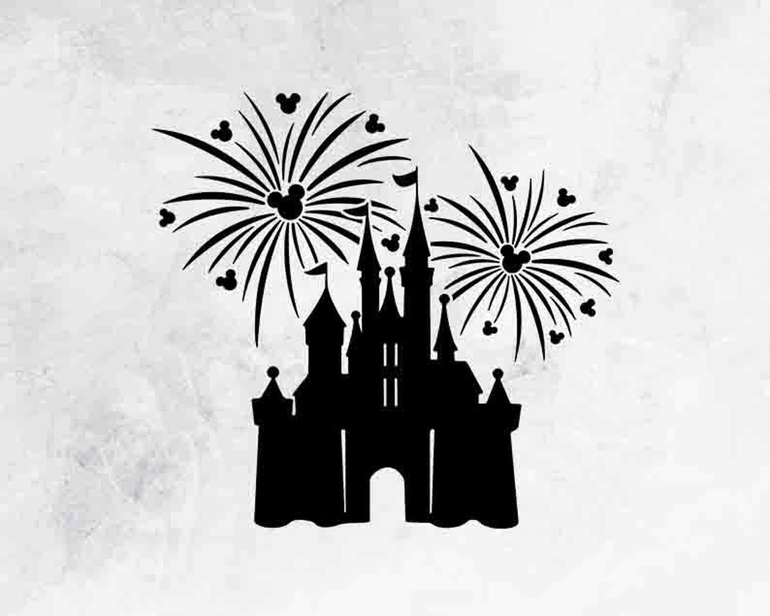 Disney Castle Svg Disney Castle Fireworks Svg Mickey Mouse Etsy