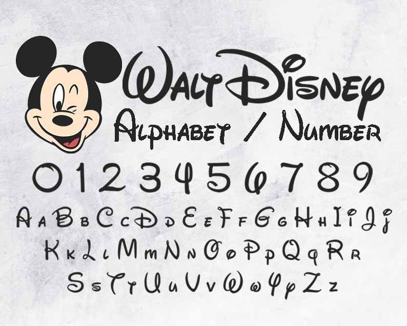 Walt Disney Alphabet Numbers Svg Png Etsy