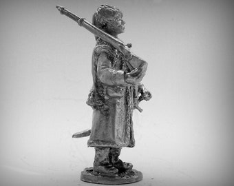 Toy Soldiers Action Figurines Ukrainian Cossack 17 Century 54 mm Figures 1/32 Tin Soldiers Miniatures Statuettes Toys Sculptures Gifts Metal