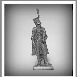 Toy Soldiers Action Figurines French Officer Napoleonic Wars 54 mm Figures 1/32 Tin Soldiers Miniatures Statuettes Toys Gifts Metal Models