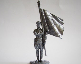 WW2 54 mm Tin Soldier NKVD Border Guard Sergeant with a dog 