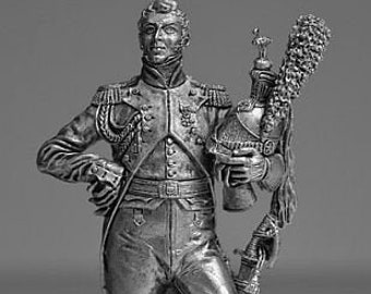 Handmade Toy Soldiers French Army Napoleonic Wars Dragoon Officer 54 mm Figure 1/32 Scale Collection Statuettes Figurines Tin Soldiers Toys