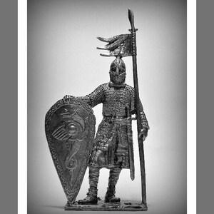 Toy Soldiers Action Figurines Norman Knight 15 Century 54 mm Figures 1/32 Tin Soldiers Miniatures Statuettes Toys Sculptures Gifts Metal Toy