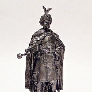 Toy Soldiers Action Figurines Ukrainian Cossack Colonel 17 Century 54 mm Figures 1/32 Tin Soldiers Miniatures Statuettes Toys Gifts Metal