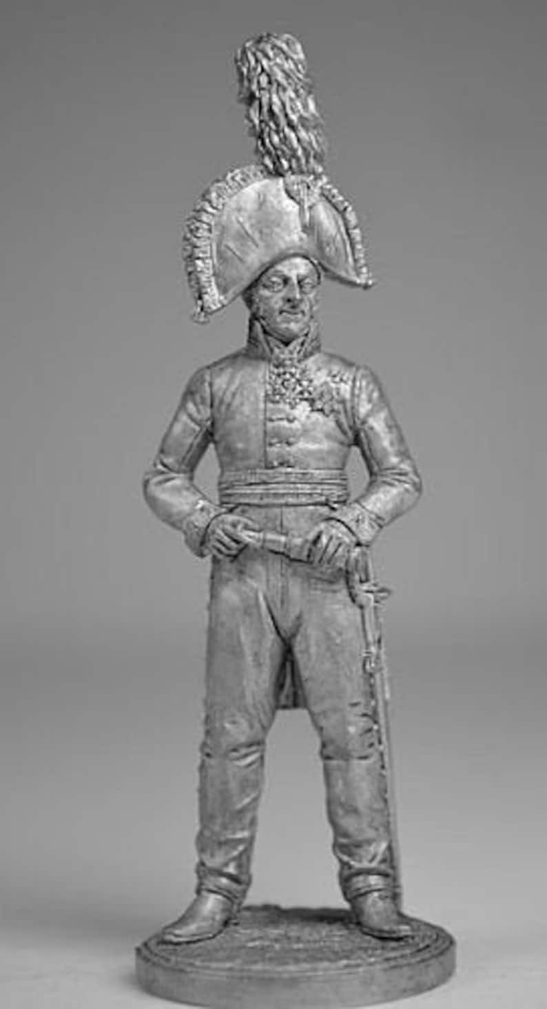 Action Figure Russian Army Napoleonic Wars Lieutenant General Prince Bagration 54 mm Figure 1/32 Scale Statuettes Toy Soldiers Tin Soldiers image 1