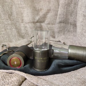 Set Shot glass, Military shot glass, Shot glass, Grenade shot glass, Customized Metal shot glasses, 40mm MK-19 grenade, Military gift