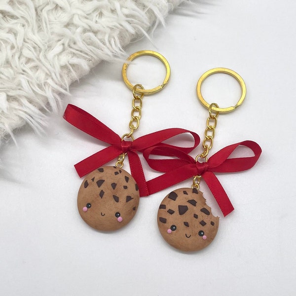 Porte clef Cookies fimo - Porte clef Kawaii, mignon - fait main en pate polymere, cadeaux original - porte clef fantaisie