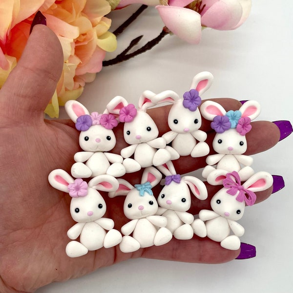 Mini Figurine Lapine pour fioles a dragées - Batême, évènement, décoration boite de dragée - Commande personnalisée