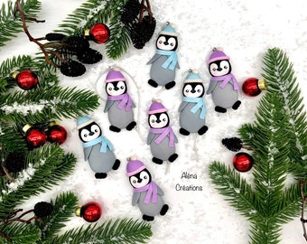 Ornement Pingouin  - Suspension pour sapin de noël, Pingouin, décoration de noël - fait main français Français.