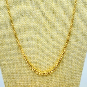 Vintage Monet Gold Graduated Cable Chain Necklace, Monet Jewelry, 80s Monet Necklace, Monet Gold Chain Necklace, 24 Inches