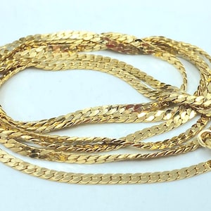 Vintage Napier Gold Chain Necklace, Napier Herringbone Necklace, Napier Jewelry, 30 Inches